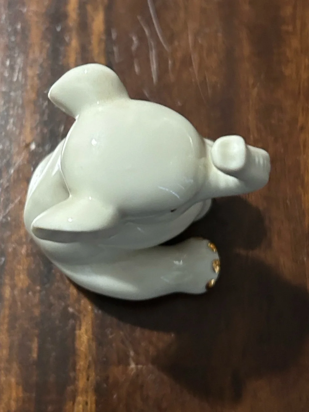 Lenox White Porcelain Elephant Figurine with Gold Trim Good Luck Trunk